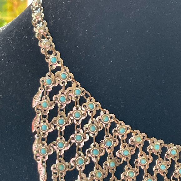 Navajo Turquoise and COIN silver antique necklace - Picture 10 of 17